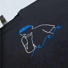 Load image into Gallery viewer, TAJXRG WAVE - Black Embroided Fleece Crewneck