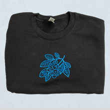 Load image into Gallery viewer, BLUEROOBERRY - Black Embroided Fleece Crewneck