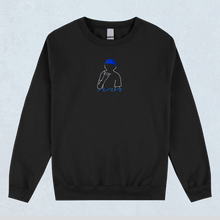 Load image into Gallery viewer, TAJXRG WAVE - Black Embroided Fleece Crewneck